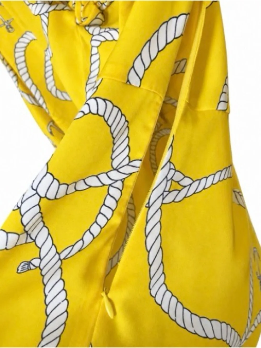 CAbi Yellow Rope-Print Tie-Neck Blouse - Picture 4 of 4